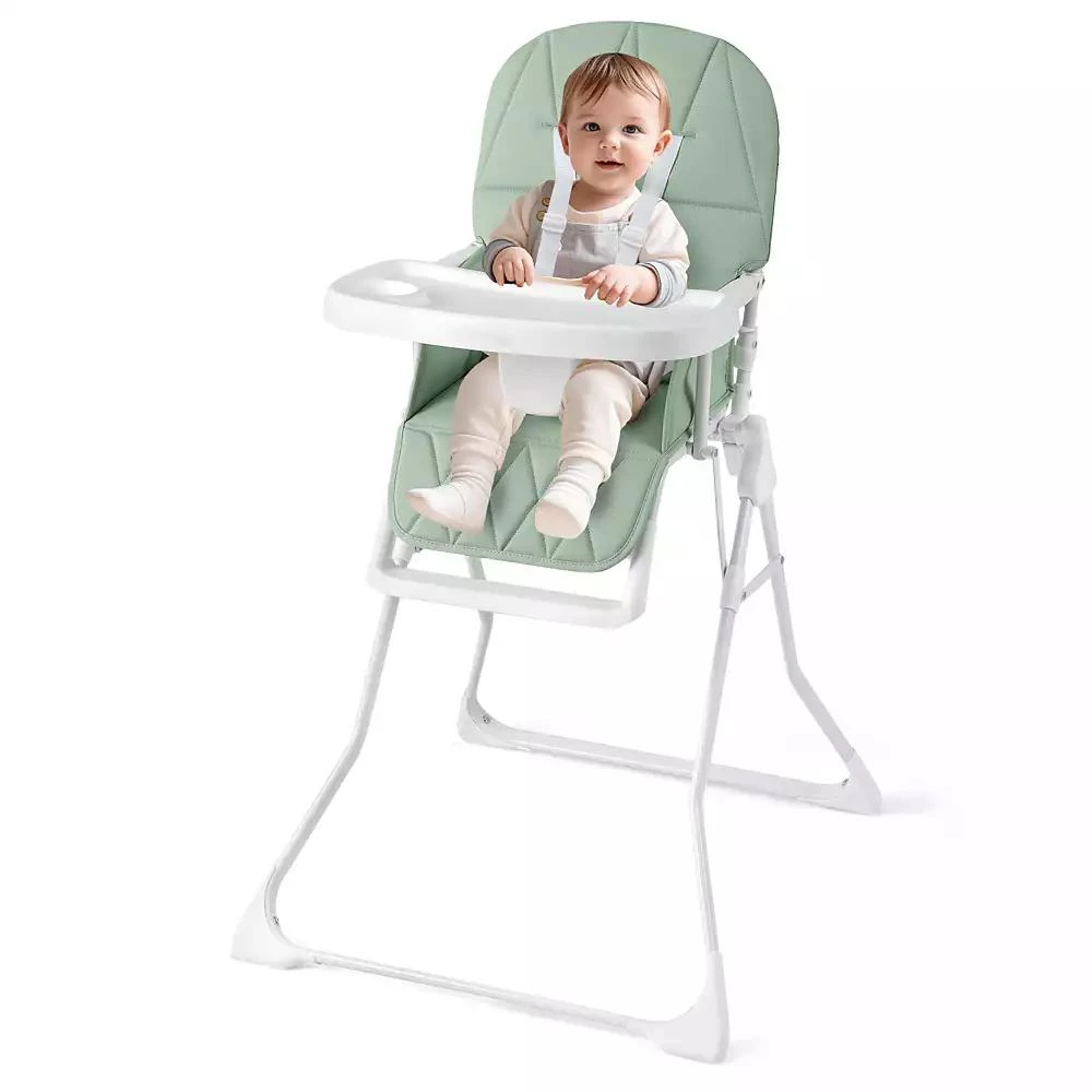 Slickblue Toddler Easy Clean Compact Highchair with Removable Adjustable Tray and PU Seat Cushion 6