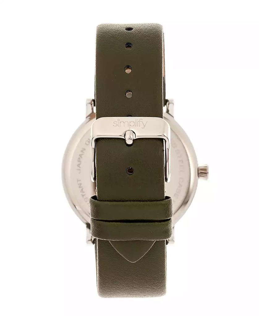 Simplify Quartz The 6200 White Dial, Genuine Olive Leather Watch 39mm