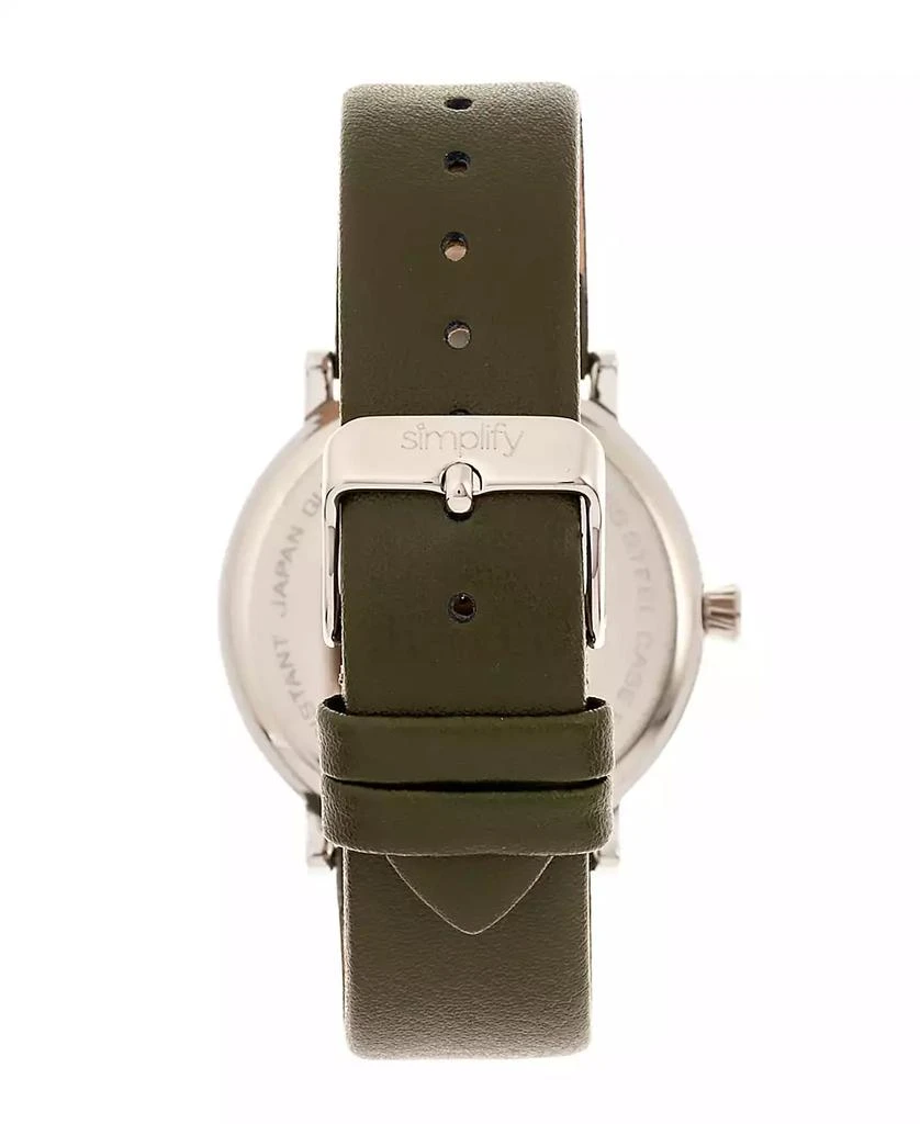 Simplify Quartz The 6200 White Dial, Genuine Olive Leather Watch 39mm 2