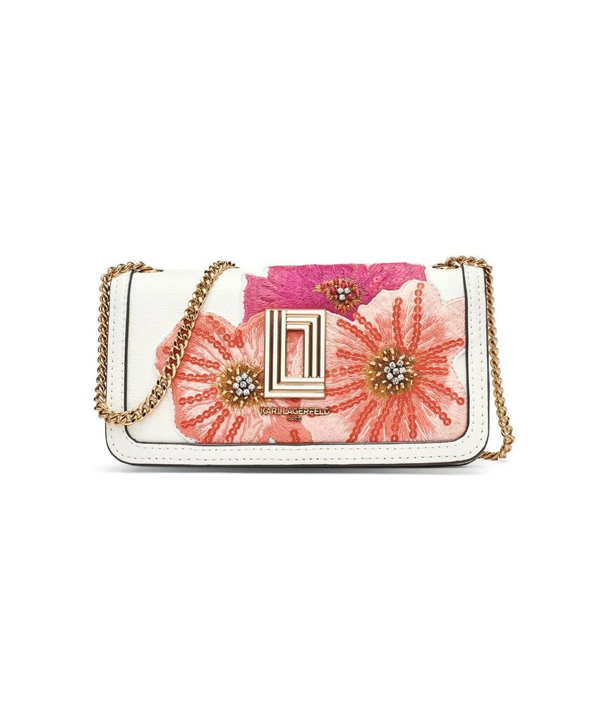Karl Lagerfeld Paris KOSETTE EMBROIDERED FLOWERS SHOULDER BAG 1