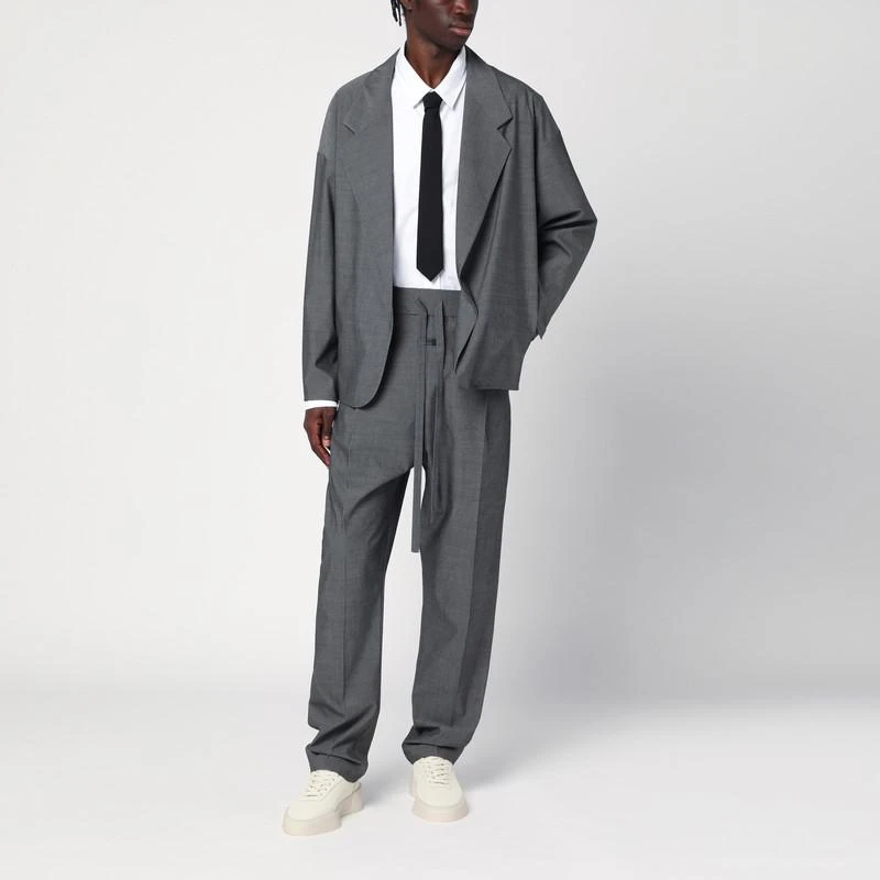 Fear of god Gray single-breasted jacket in cotton and wool 2