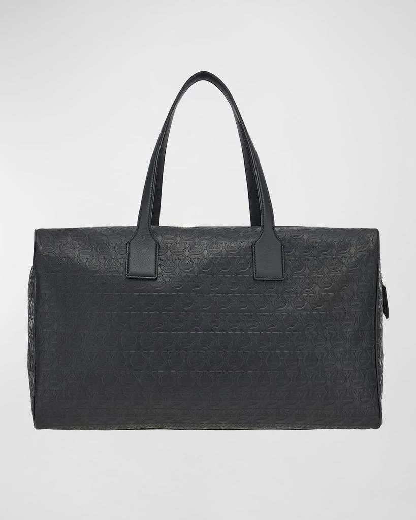 Salvatore Ferragamo Men's Gancini-Embossed Leather Weekender Duffel Bag 3