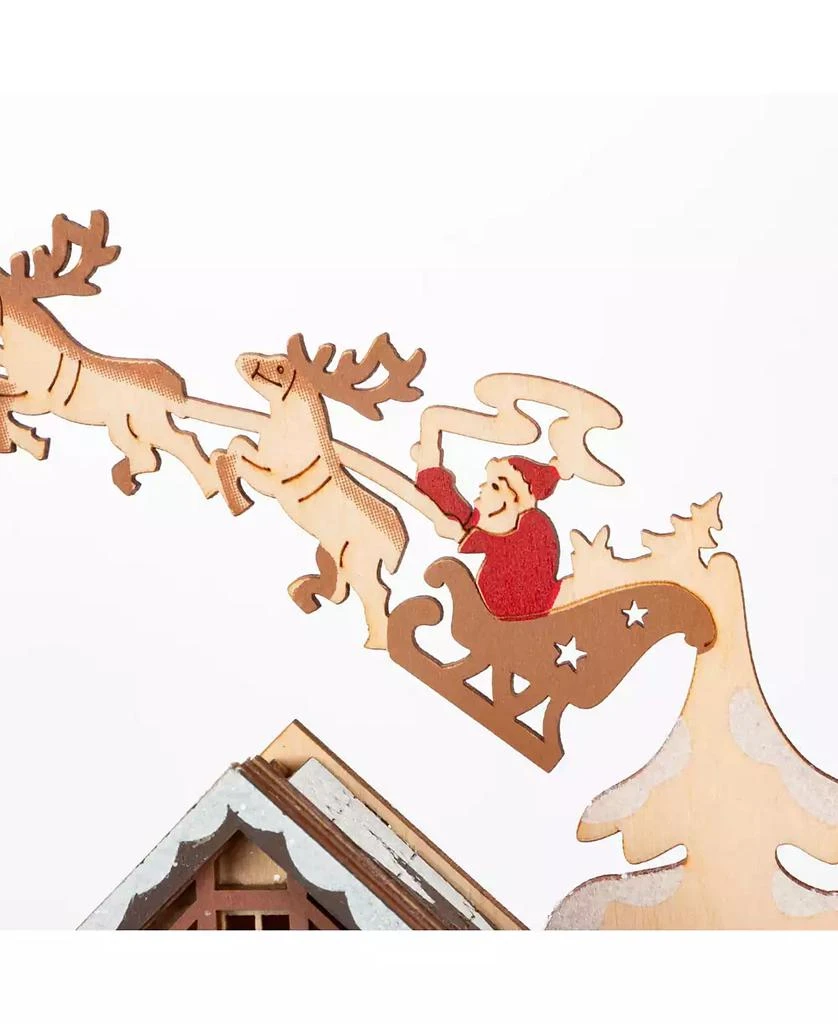 Gerson International Wood Village Scene Advent Calendar 14.9 in. 5