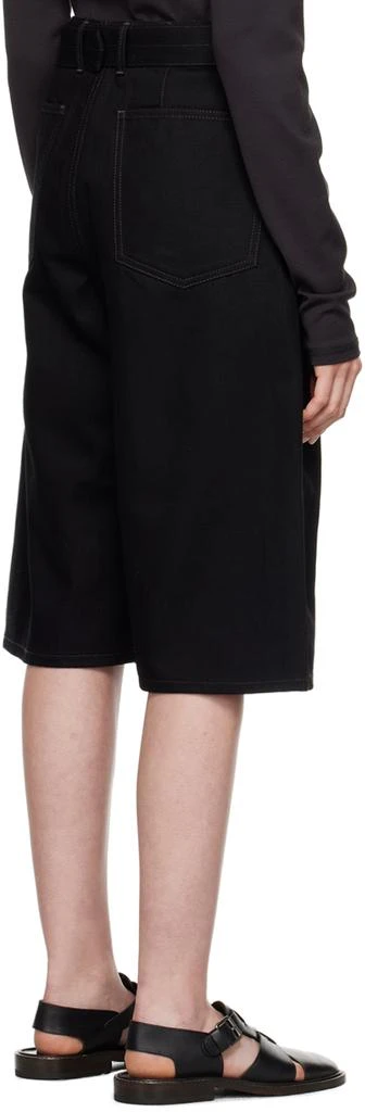 LEMAIRE Black Twisted Belted Denim Shorts 3