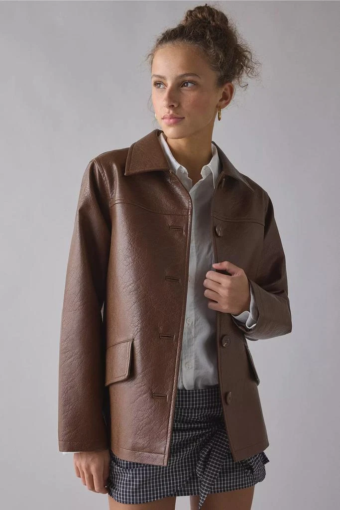 Urban Outfitters UO Sydney Faux Leather Oversized Dad Jacket