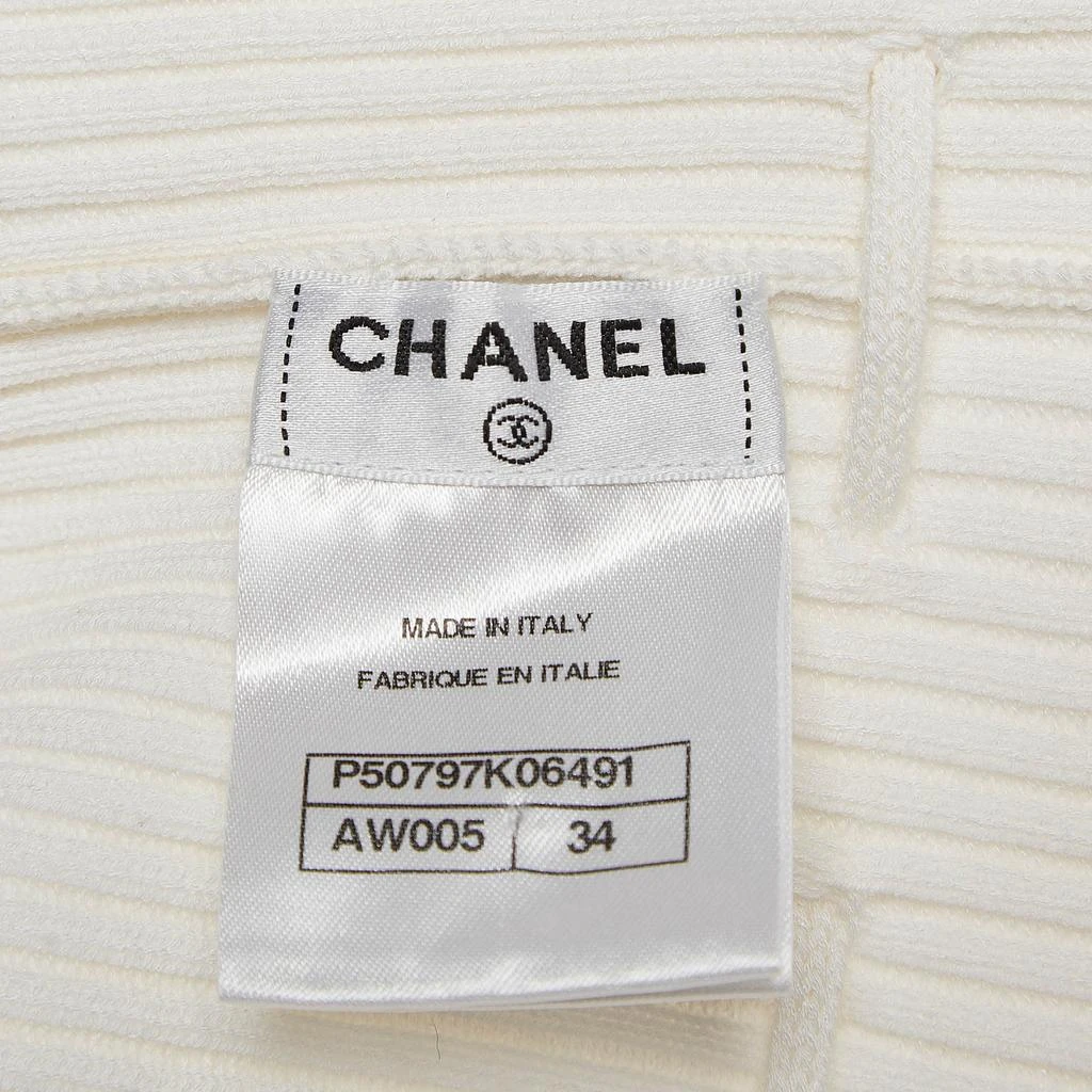 Chanel Chanel White Sheer Patterned Knit Harem Pants S 6