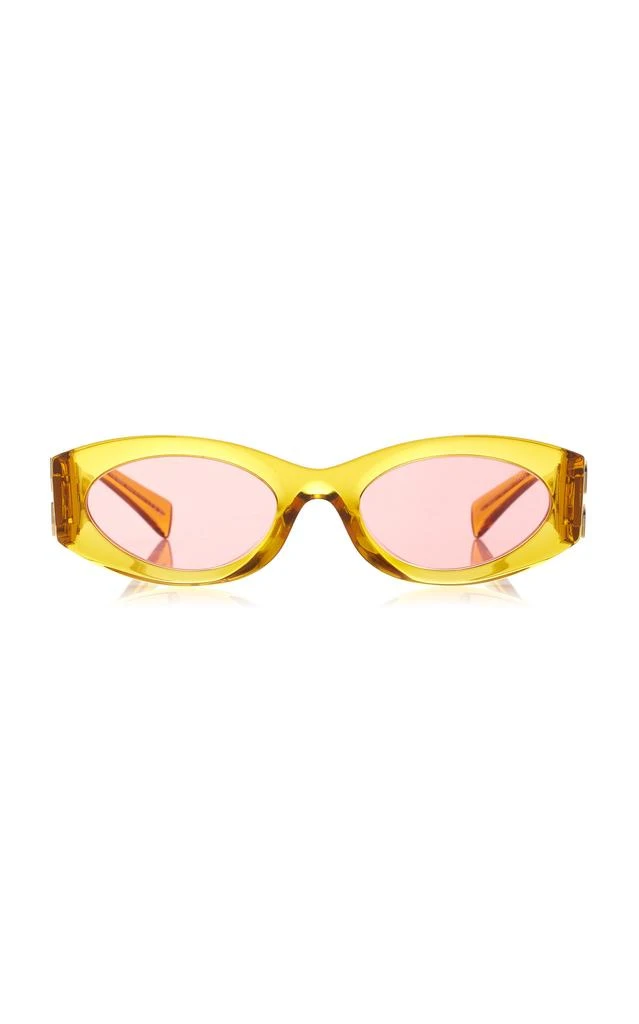 Miu Miu Miu Miu - Glimpse Oval-Frame Acetate Sunglasses - Orange - OS - Moda Operandi 1