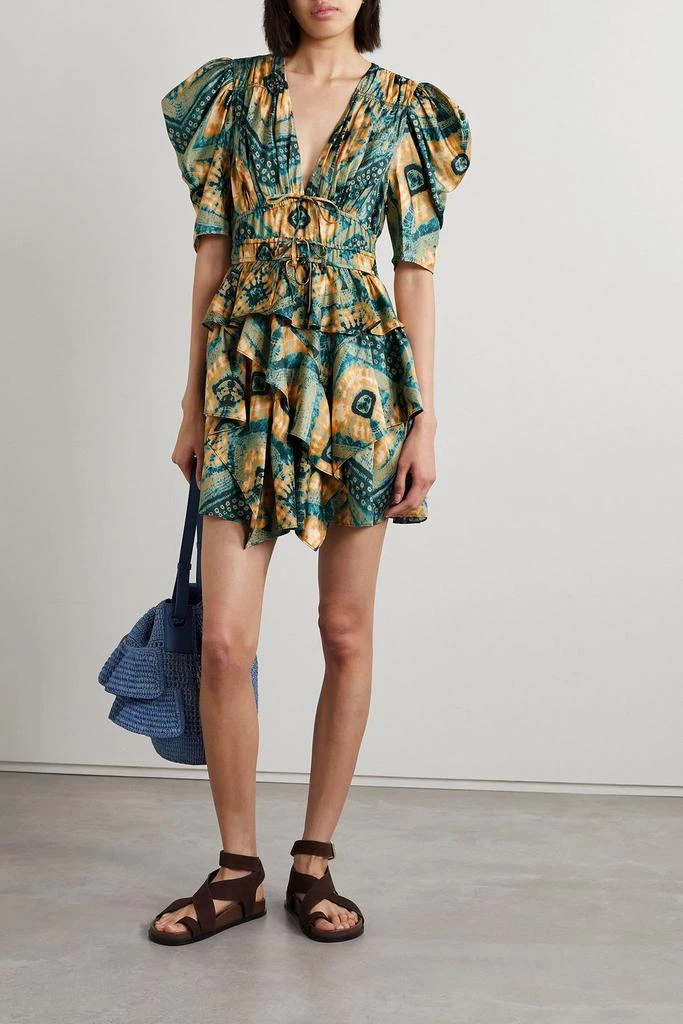 Ulla Johnson Zita ruffled printed silk-twill mini dress 2