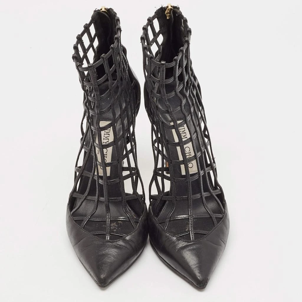 Jimmy Choo Jimmy Choo Black Leather Sheldon Caged Ankle Length Boots Size 36.5 3