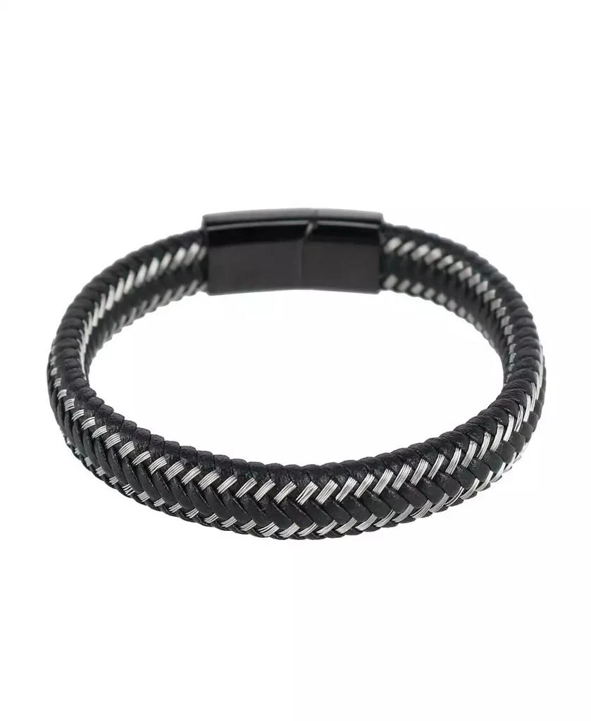 TRAFALGAR Loose Fit Esteban Black and Silver Braided Bracelet