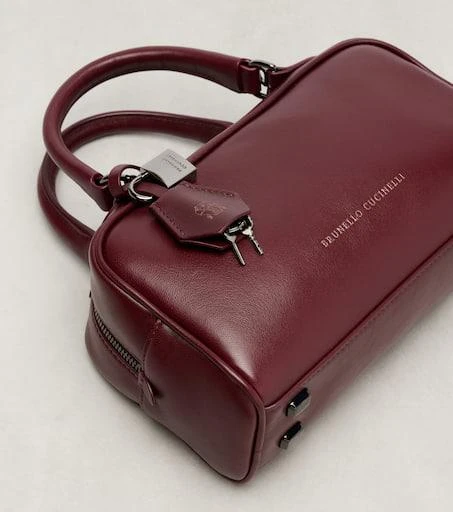 Brunello Cucinelli Boston Explorer Small leather tote bag 6