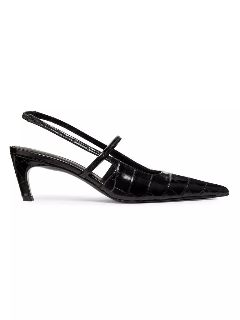 Toteme Sharp 50MM Croc-Effect Leather Slingback Pumps 1