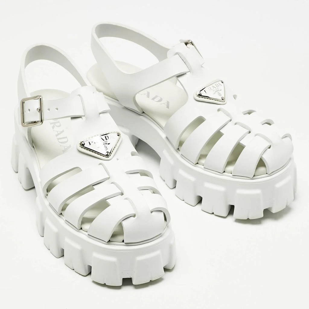 Prada Prada White Rubber Monolith Platform Sandals Size 36 4