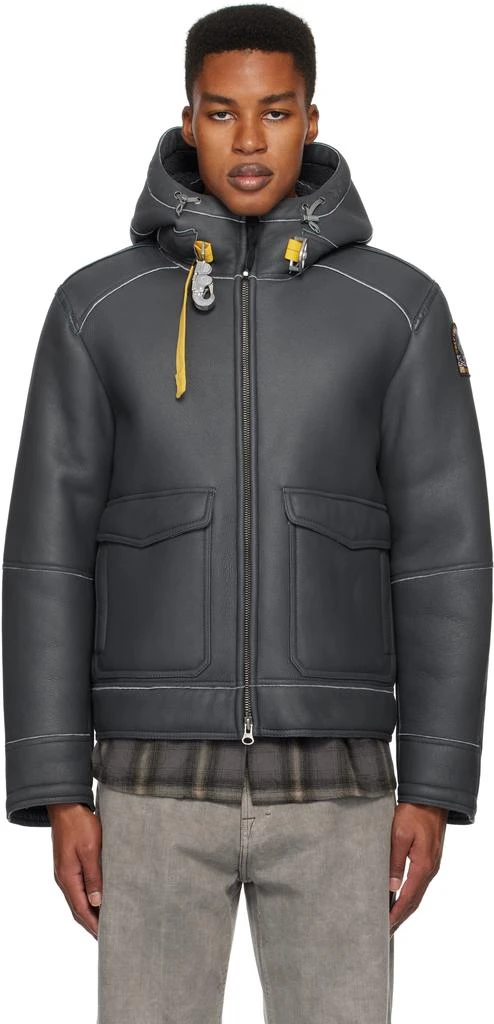 Parajumpers Black Elton Special Leather Jacket 1