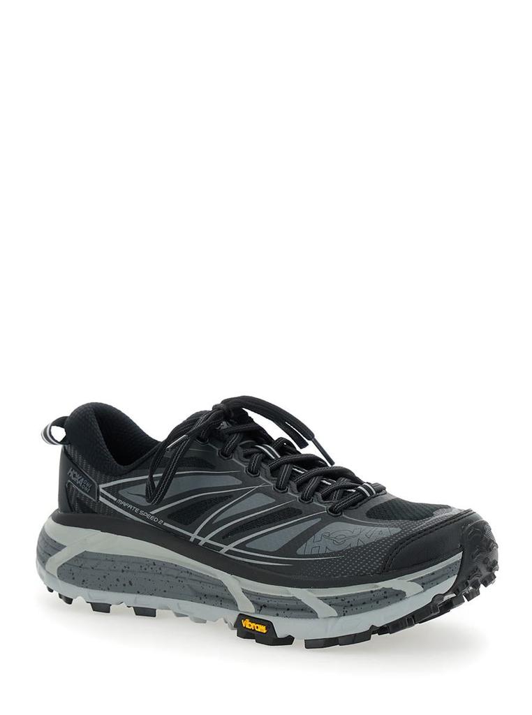 Hoka One One 'Mafate Speed 2' Black Low Top Sneakers With Logo Print On The Side In Tech Fabric Man