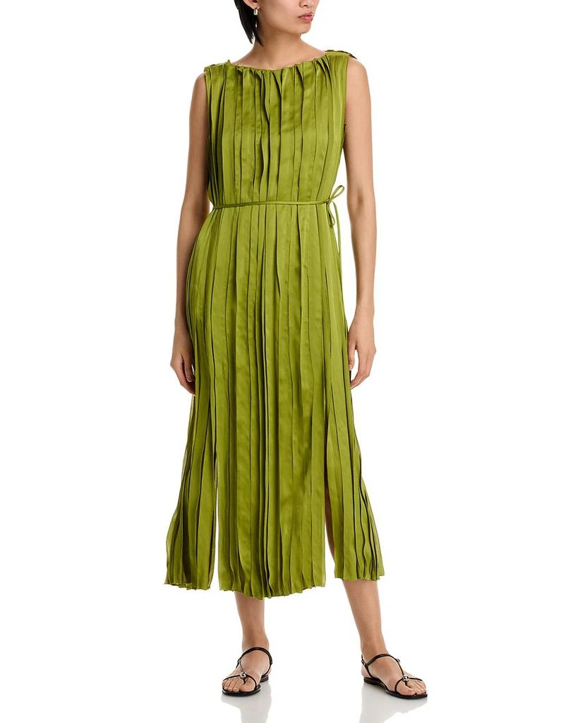 Lafayette 148 New York Sleeveless Satin Panel Midi Dress 1