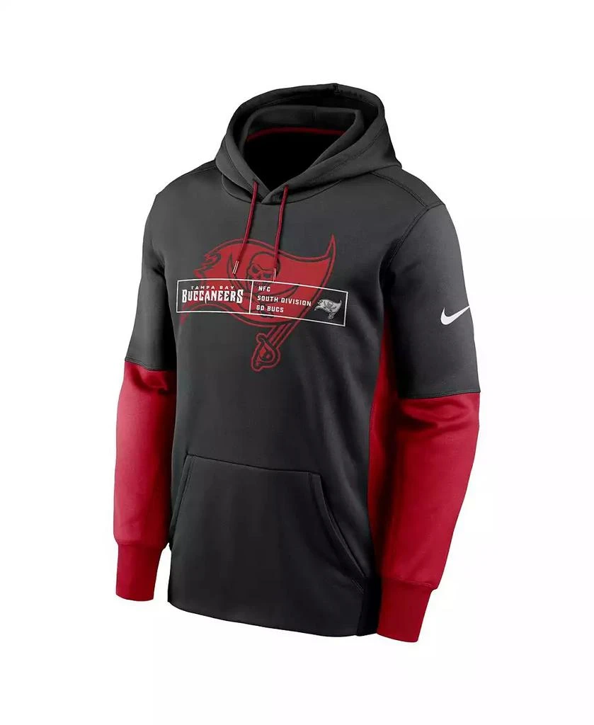 NIKE Men's Black Tampa Bay Buccaneers Color Block Fleece Performance Pullover Hoodie 3