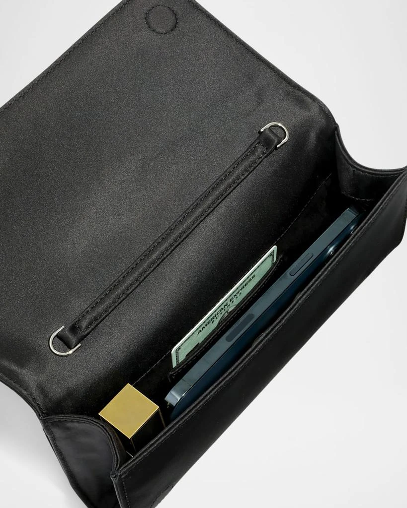 Alexis Bittar Crystal Curve Recycled Satin Clutch Bag 4