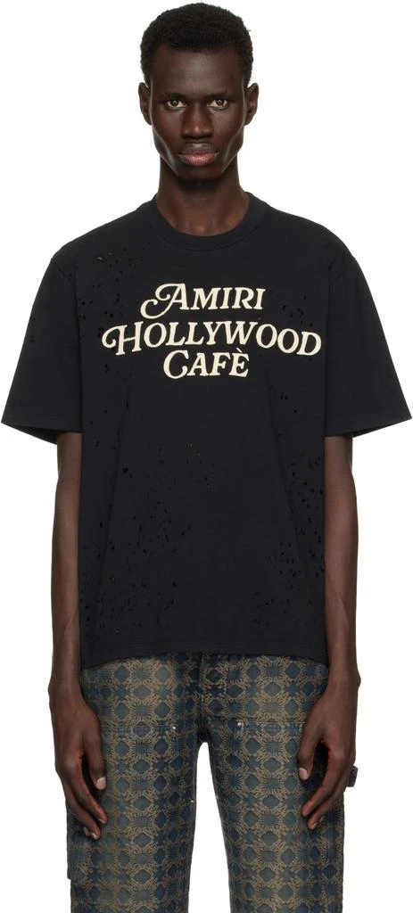 AMIRI Black 'Amiri Hollywood Cafè' T-shirt 1
