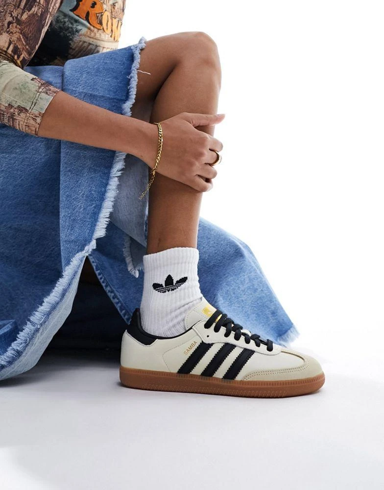 Adidas adidas Originals Samba OG trainers in cream and black 4