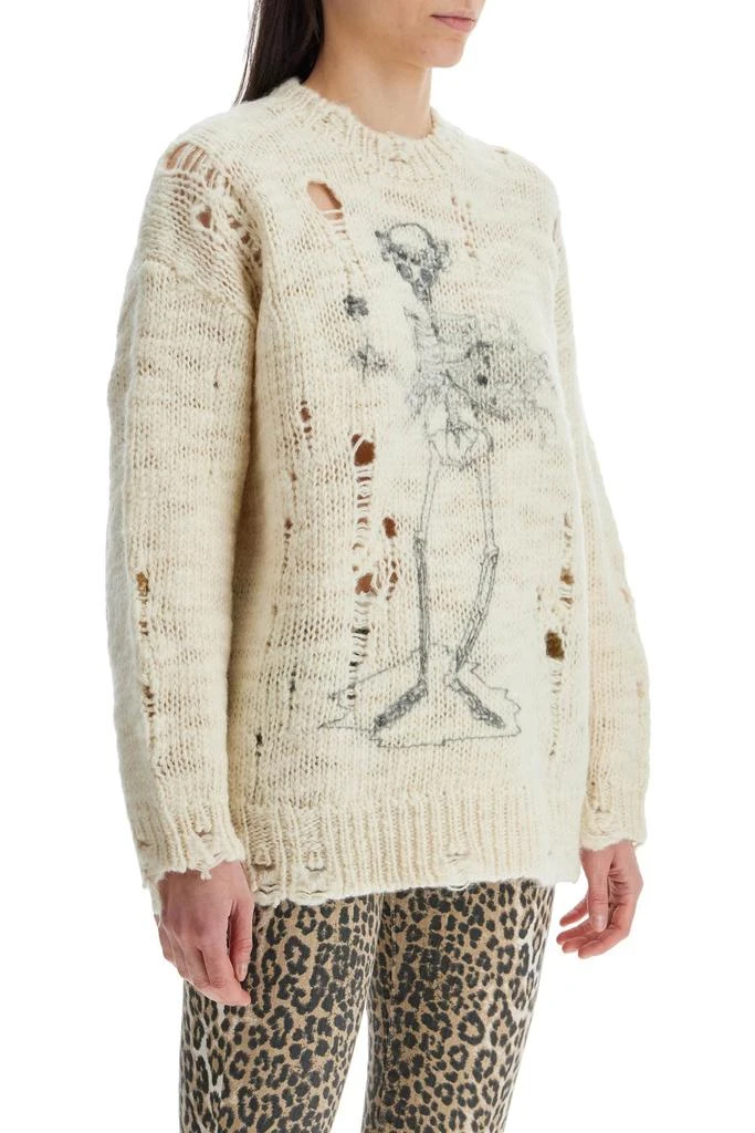 R13 destroyed pullover with skeleton print. 2