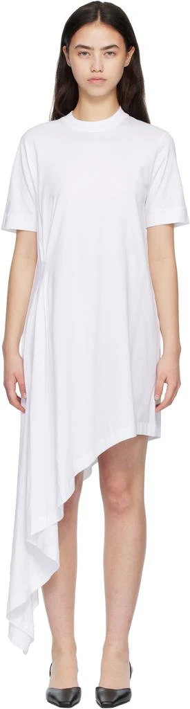 Loulou de Saison White IGARI Asymmetric T-shirt Midi Dress