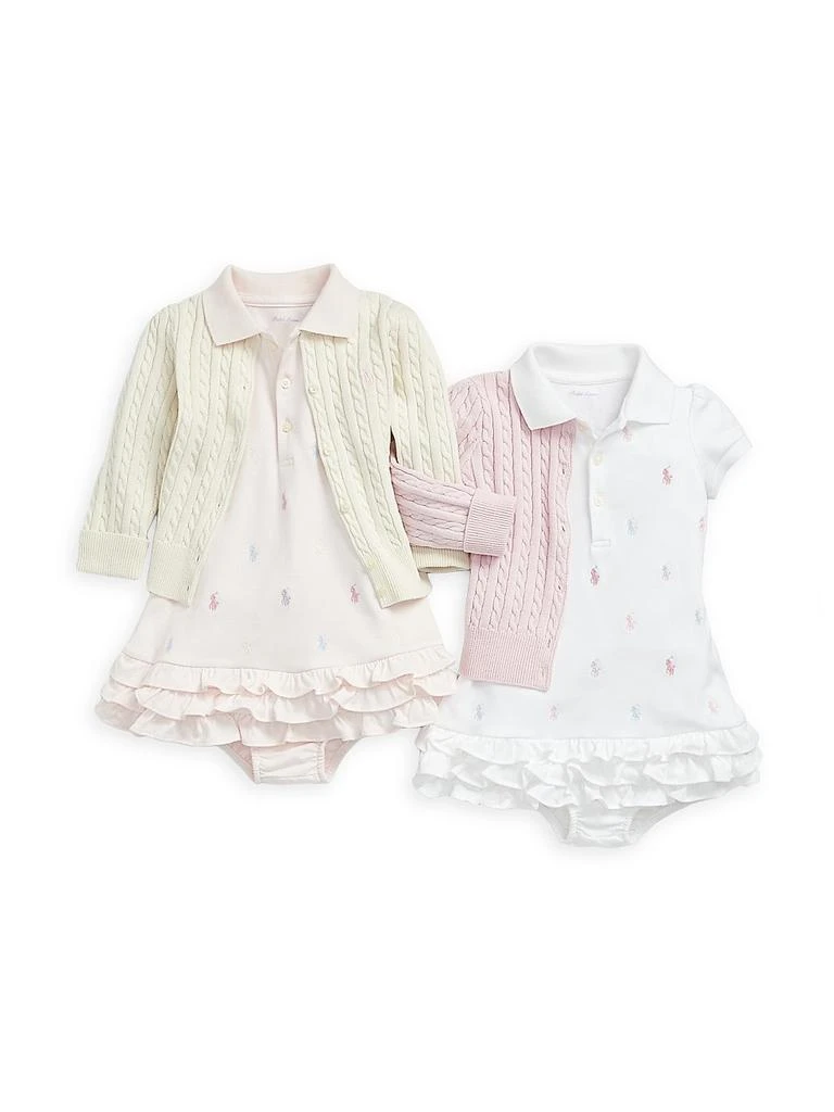 Ralph Lauren Baby Girl
s Ruffled Polo Dress 
Bloomers Set 2