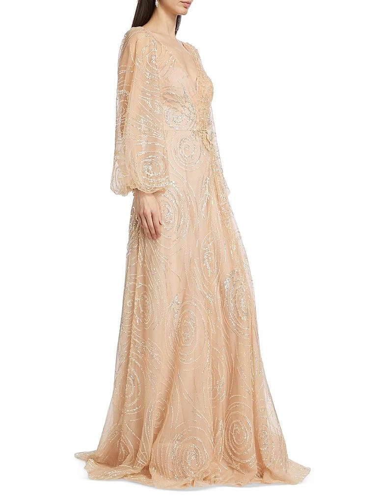 Teri Jon Beaded Tulle A-Line Gown 4