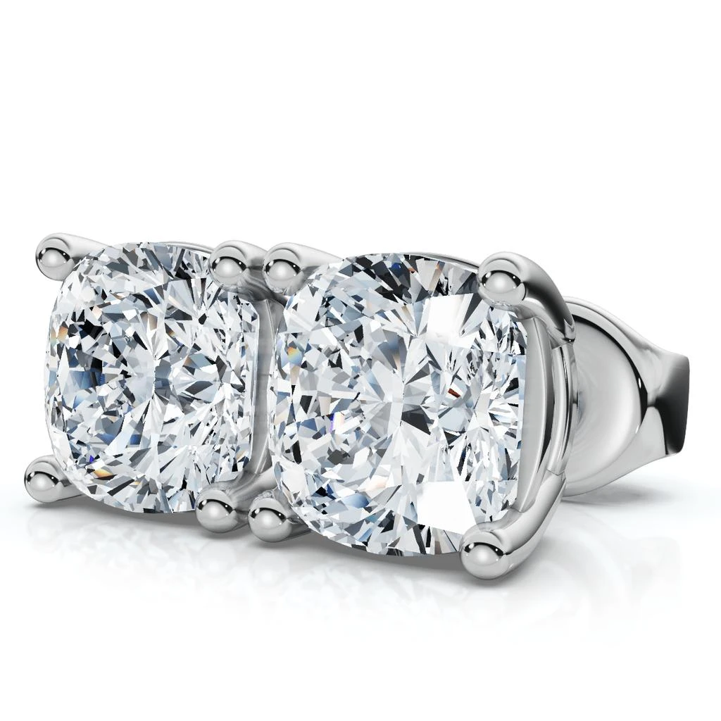 Pompeii3 1 - 8Ct Cushion Cut Diamond Studs 14k Gold Lab Grown Women
s Earrings 2