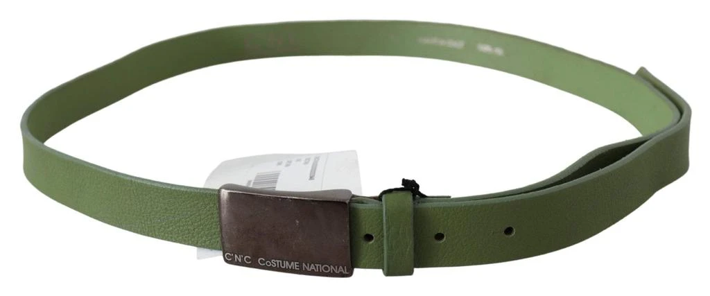 Costume National Costume National Green Leather Silver Buckle Waist Men Belt 1