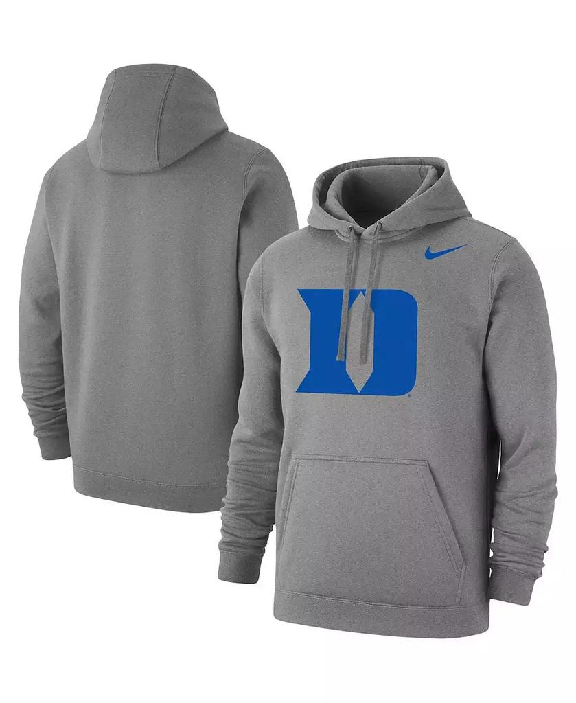 NIKE Men's Heather Gray Duke Blue Devils Logo Club Pullover Hoodie