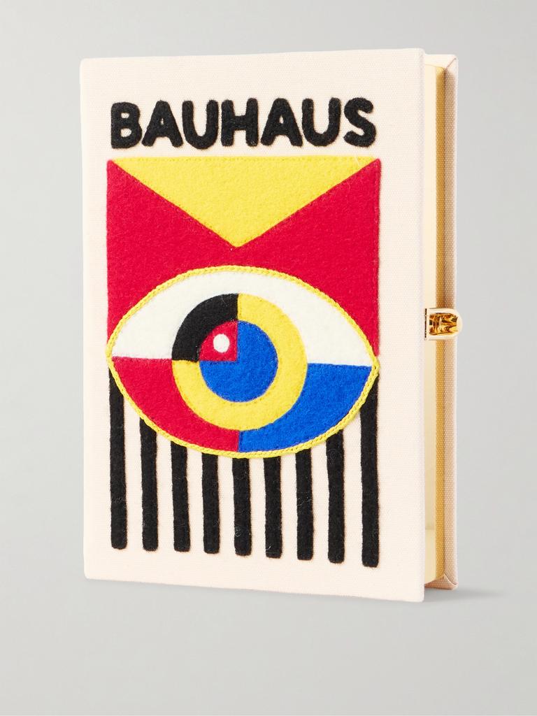Olympia Le-Tan Art Movements Bauhaus 刺绣贴花帆布手拿包