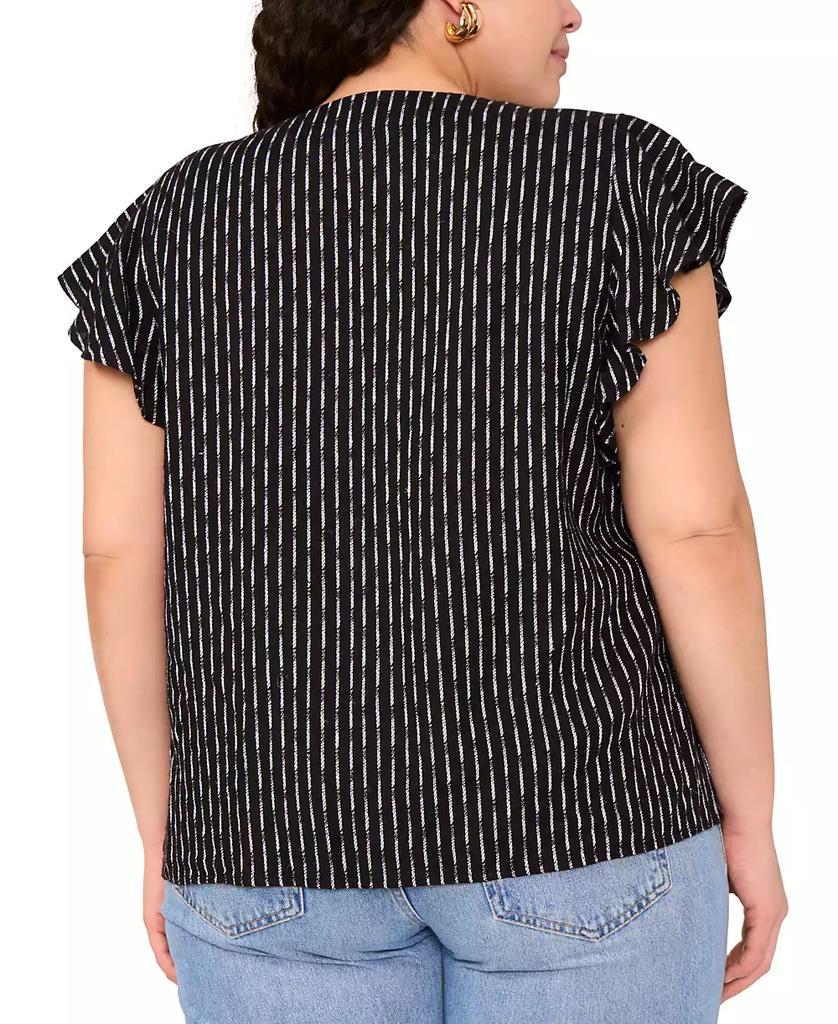 Vince Camuto Plus Size Split-Neck Ruffle-Sleeve Blouse