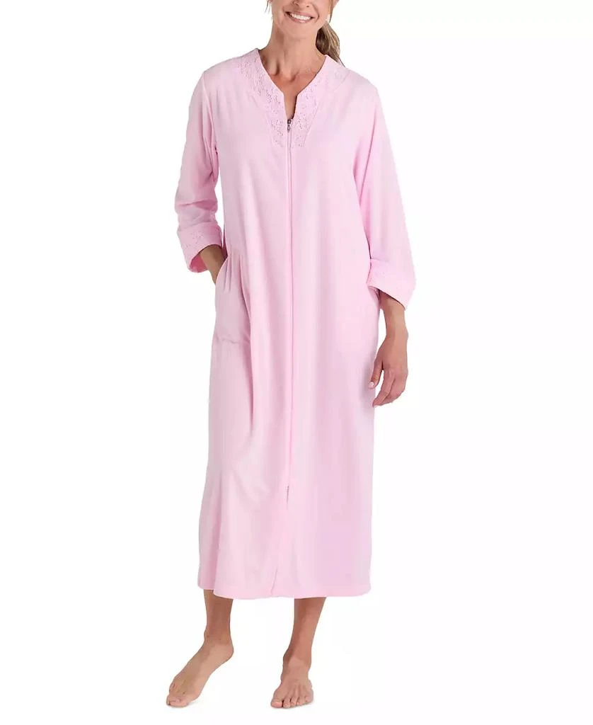 Miss Elaine Women's Zip-Front 3/4-Sleeve Terry Robe 1