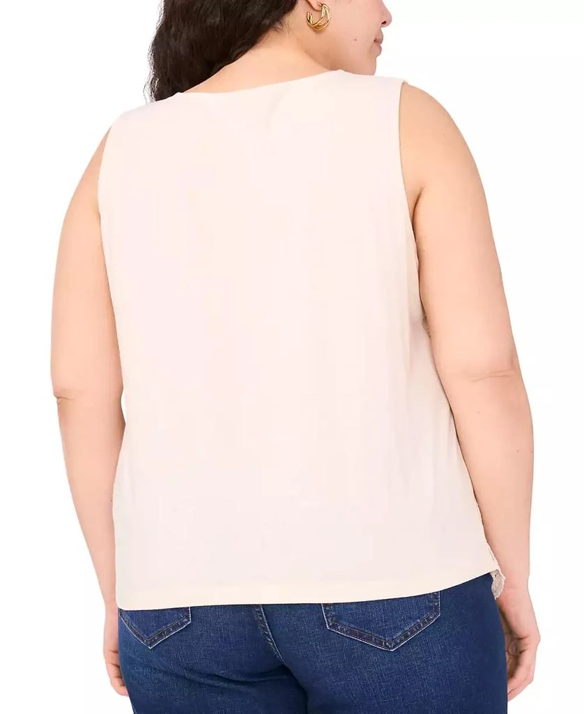 Vince Camuto Plus Size Crochet-Front Scalloped-Hem Tank Top 4
