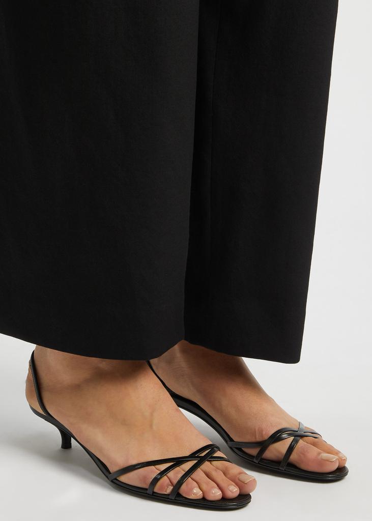 サンダル・ミュール The Row Line leather slingback sandals Line leather slingback sandals in grey - The Row | Mytheresa