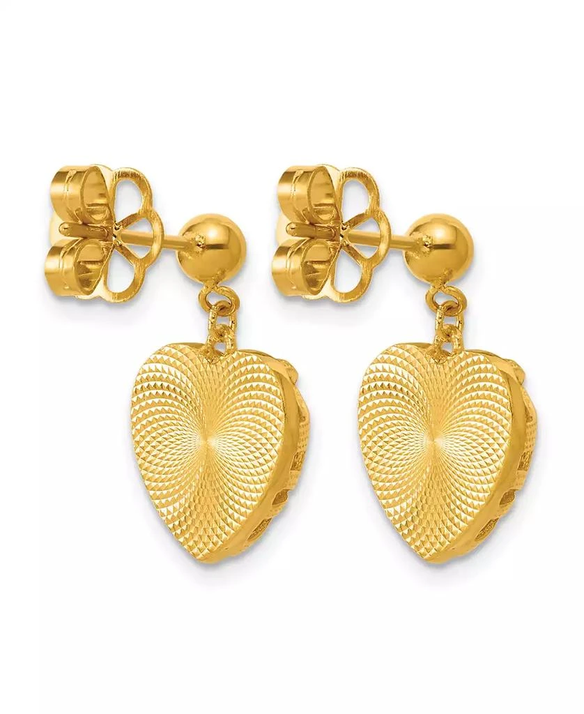 Macy's Heart Dangle Drop Earrings 24k Yellow Gold 3