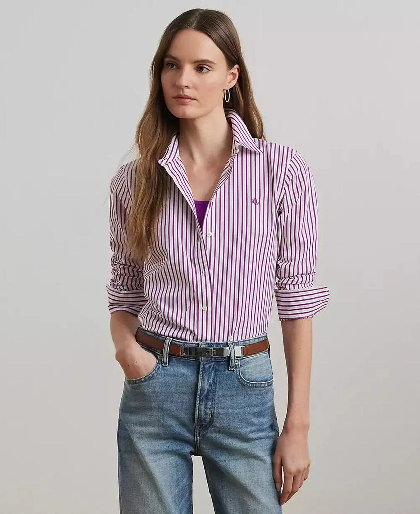 Ralph Lauren Women's Classic-Fit Striped Broadcloth Shirt, PXS- 1