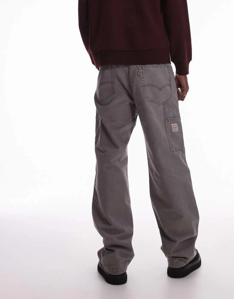 Levi's Levi's Workwear capsule 568 loose straight double knee canvas trousers in grey 4
