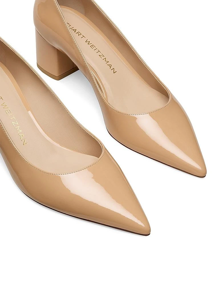 Stuart Weitzman Power 50MM Leather Block-Heel Pumps 4