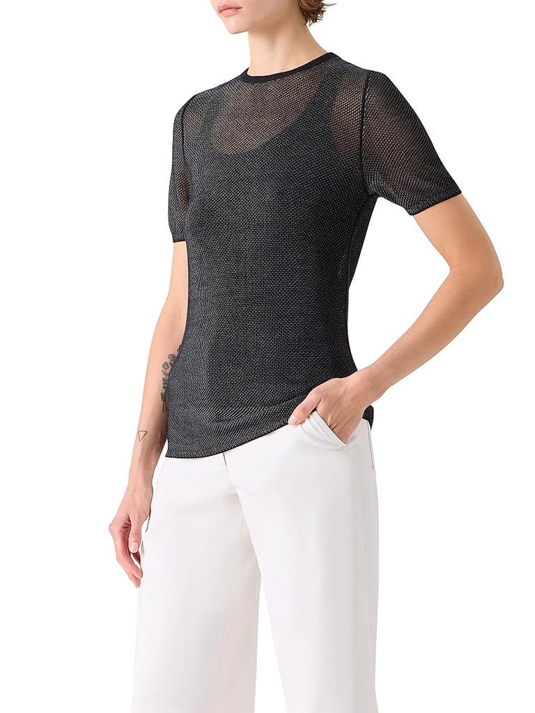 Akris Silk Grid Short-Sleeve​Top 4