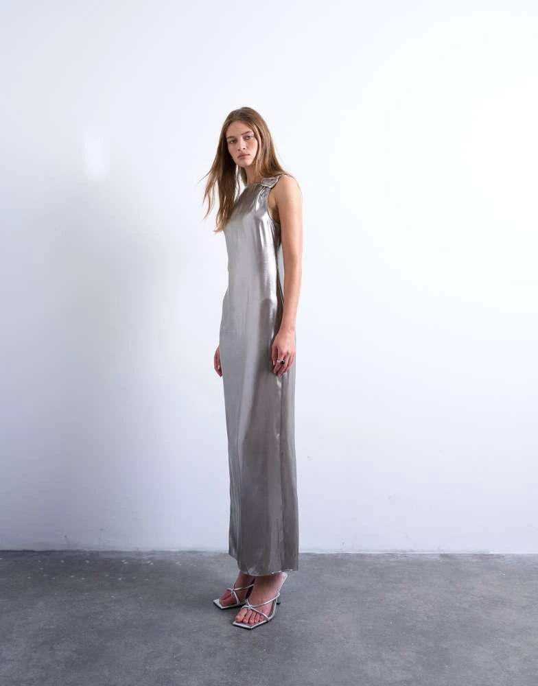 Shop Topshop metallic midiaxi dress with silver hardware in silver on Sale  at BeyondStyle  Get 56% Off Topshop metallic midiaxi dress with silver  hardware in silver with Limited-Time Flash Deals, Exclusive