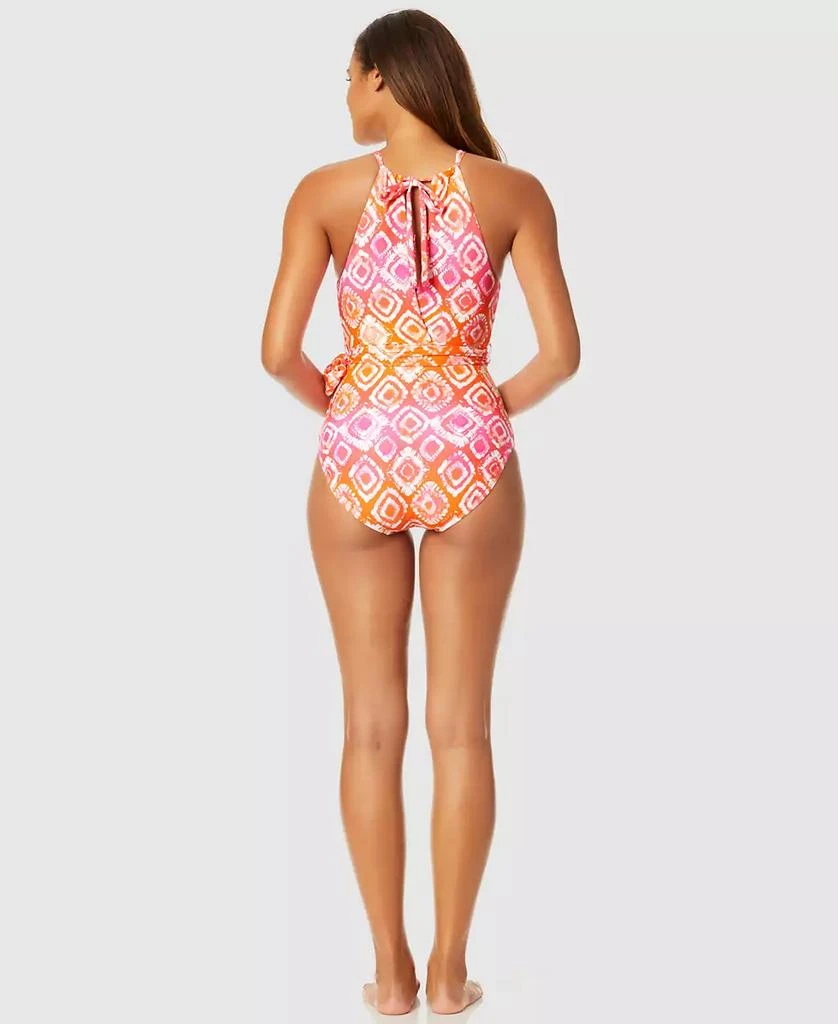 Anne Cole Women's Tie Dye Foulard High-Neck Plunge One-Piece Swimsuit 2