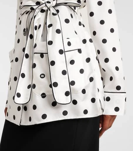 Dolce 
Gabbana Polka-dot silk twill pajama shirt 5
