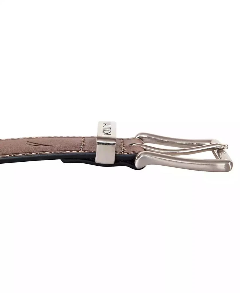 Nautica Men's Leather Jean Belt with Signature Engraved Keeper 4