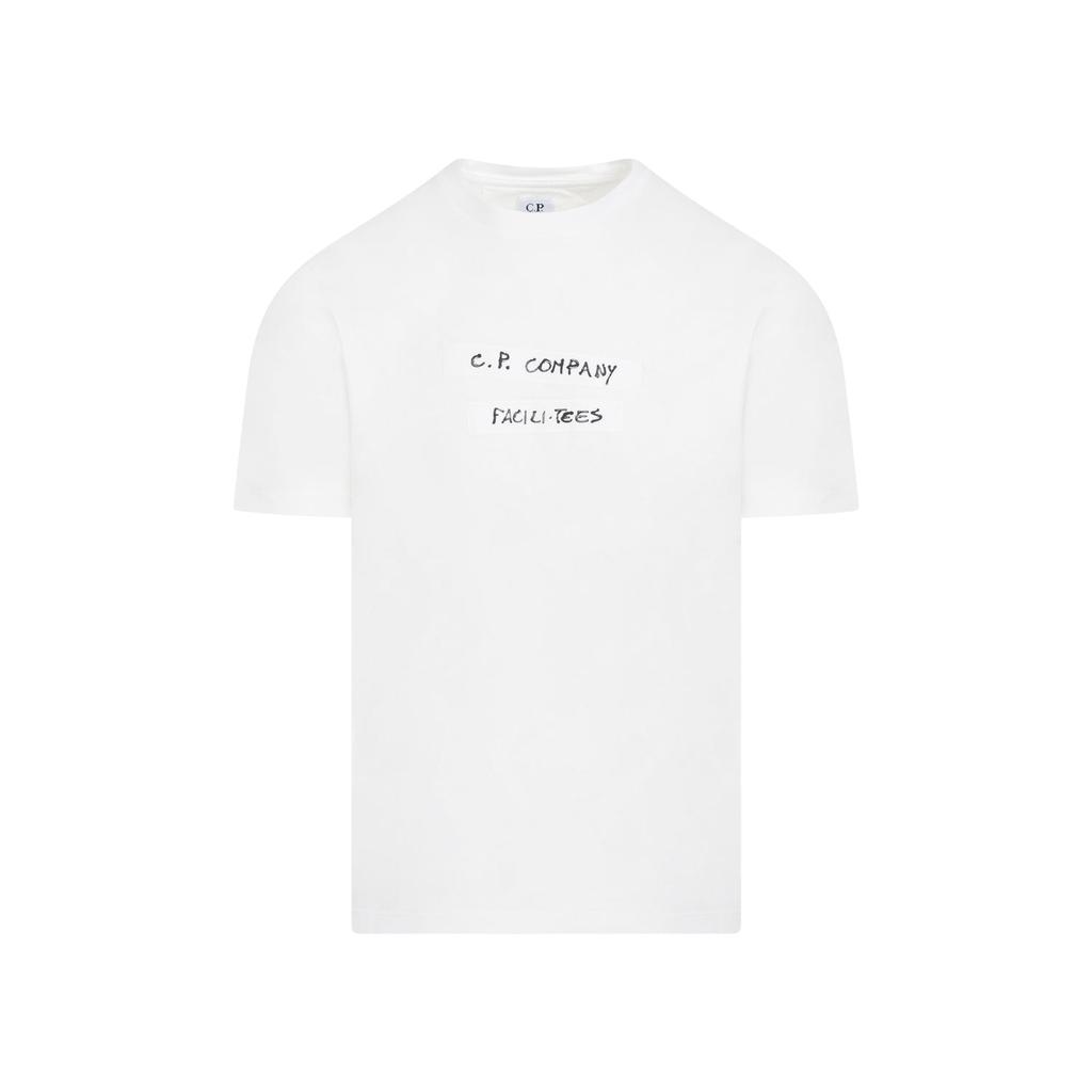 Cp Company White Cotton Logo T-Shirt