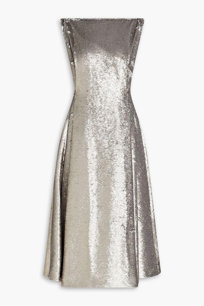 Emilia Wickstead Pleated sequined tulle midi dress