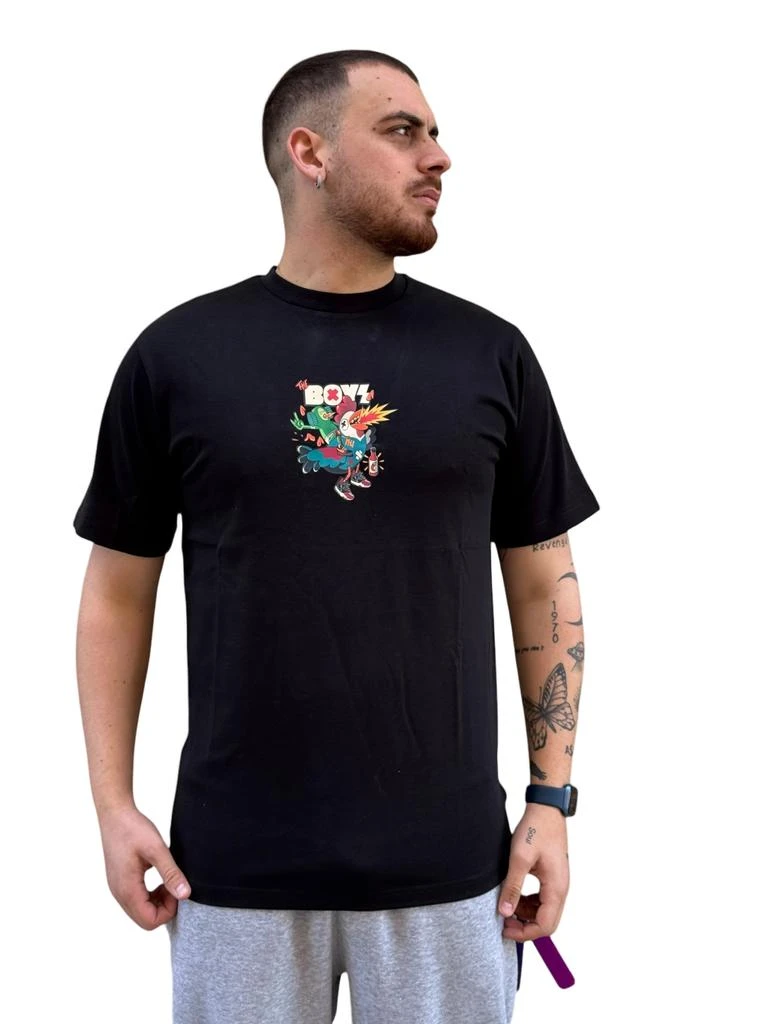 NIKE Graphic Print T-Shirt with Ribbed Crew Neckline