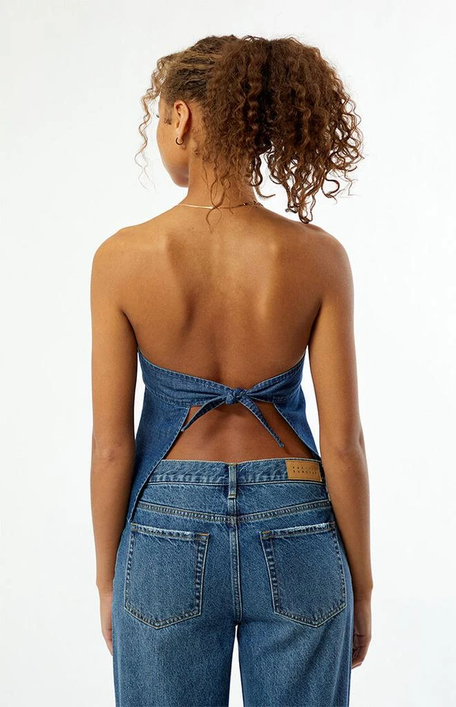 Your Favorite Strapless Denim Tie Back Tube Top 2