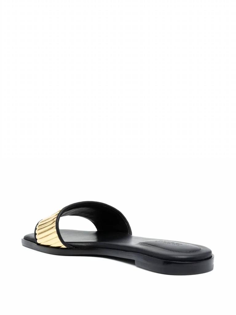 Jonathan Simkhai Women's Carter Flat Sandals In Black/gold